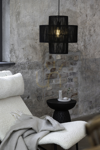 Check Pendant Light Markslojd Soga 108766 Black Steel Jute 40 cm