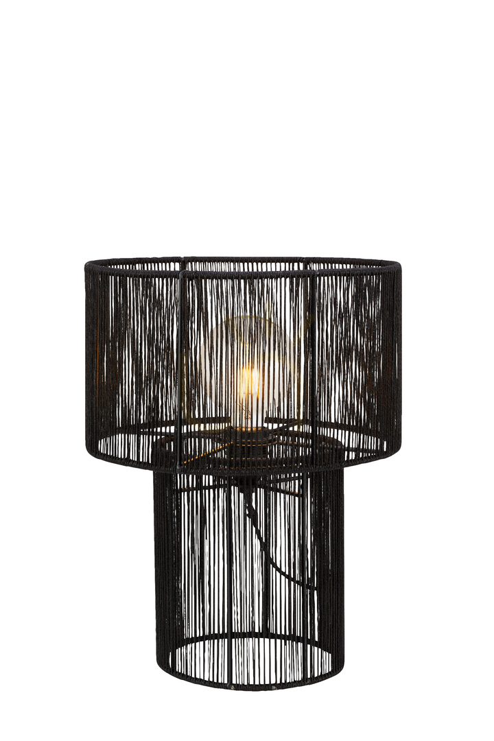 Table Lamp Markslojd Soga Black Steel Jute 38 cm 108768
