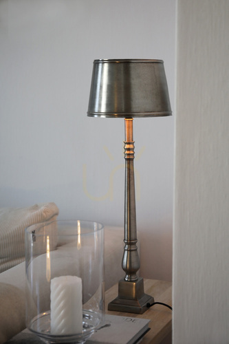 Check Table Lamp Markslojd Metallo 108775 Antique Silver Aluminum 66 cm