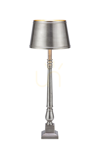 Check Table Lamp Markslojd Metallo 108775 Antique Silver Aluminum 66 cm