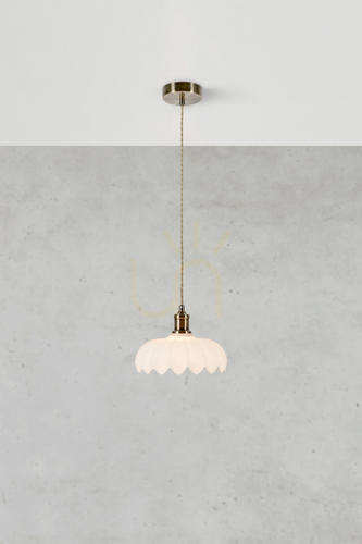 Check Pendant Light Markslojd Kurage 108857 White Antique Brass 25.5 cm