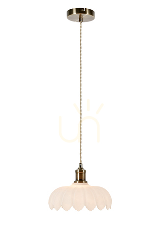 Check Pendant Light Markslojd Kurage 108857 White Antique Brass 25.5 cm