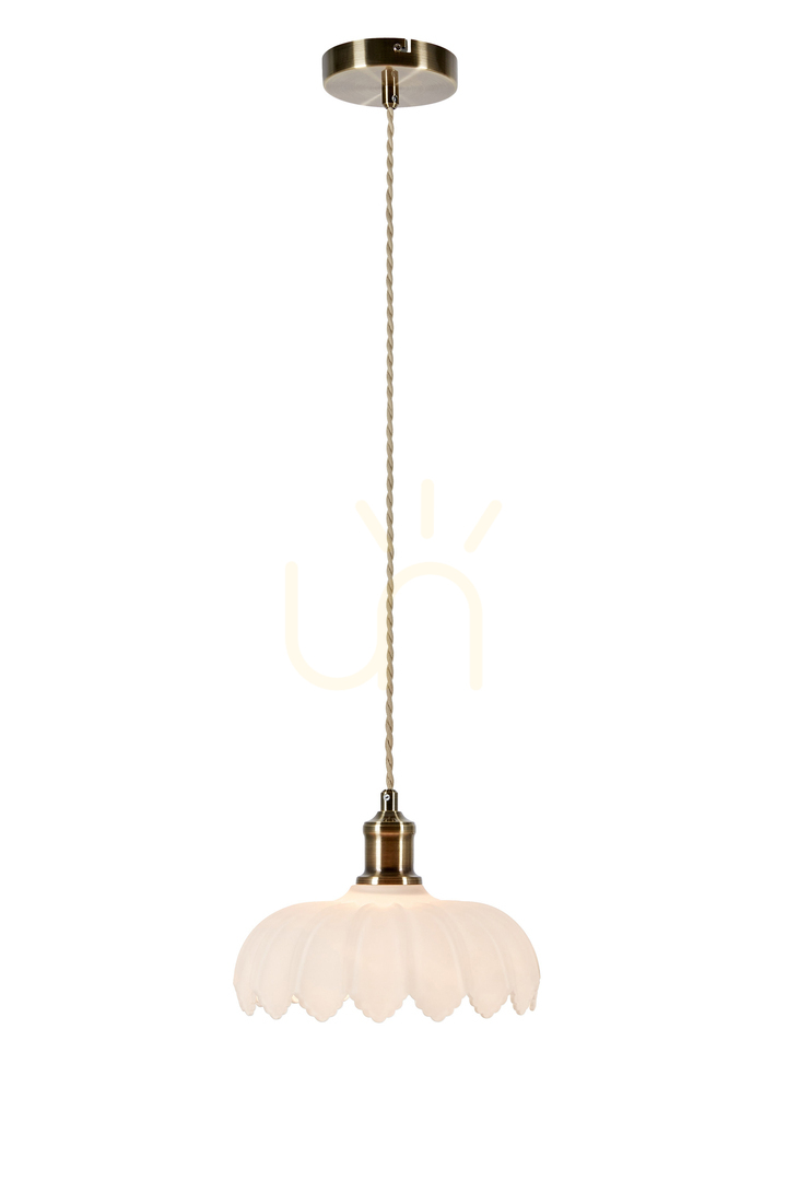 Pendelleuchte Markslöjd Kurage 108857 weiß Messing antik 25,5 cm