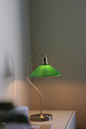 Check Table Lamp Markslojd Vela Green Antique Brass 49 cm 108864