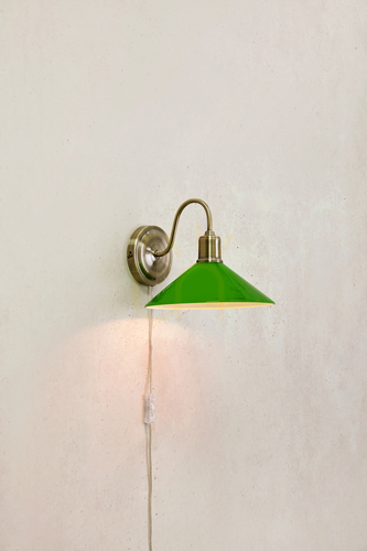 Check Wall Light Markslojd VELA Green Antique Brass 108866