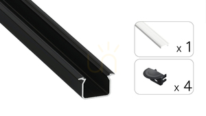 TEKKNI UHRE set black, 2 m transparent lampshade small 1