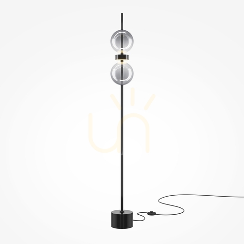 Check Floor Lamp Maytoni MOON Double Black Smoky Glass MOD478FL-L15B3K