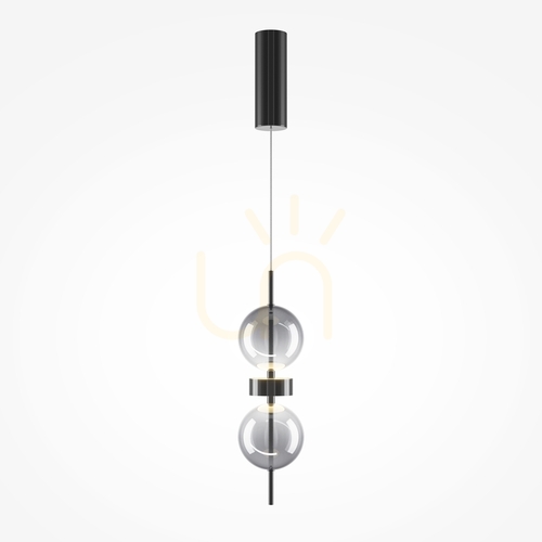 Check Pendant Light Maytoni MOON Double Moon Black Smoky Glass MOD478PL-L8B3K