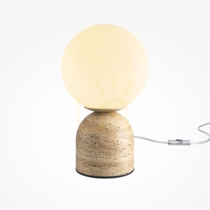 Maytoni TAVO MOD453TL-01BG table lamp, beige travertine, G9, 25 cm small 0