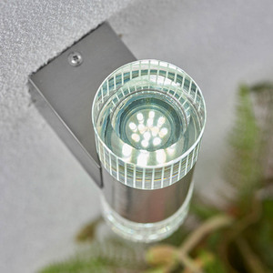 Wall Light Endon Grant Silver Stainless Steel Crystal 2 Light LED 23 cm small 2