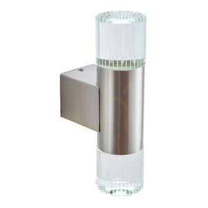 Wall Light Endon Grant Silver Stainless Steel Crystal 2 Light LED 23 cm small 0