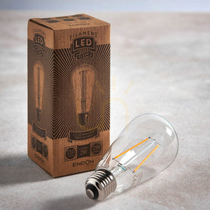 E27 LED Filament Pear Light Bulb Transparent Endon 2W Glass 14 cm small 4