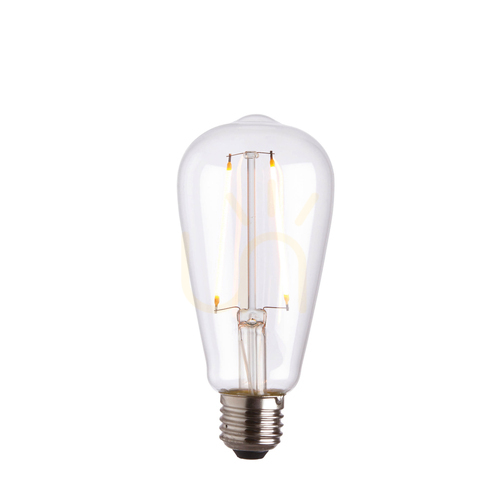 Check E27 LED Filament Pear Light Bulb Transparent Endon 2W Glass 14 cm