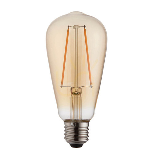 Check E27 LED Filament Pear Bulb Amber Endon 2W Glass 14cm