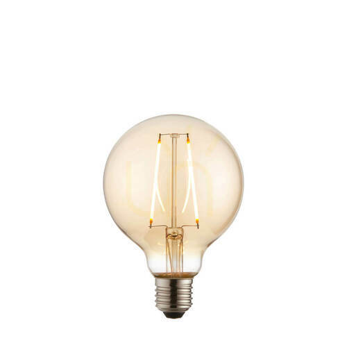 Check Endon 77109 Amber E27 LED Filament Globe Bulb 2 W, Ø 9.5 cm