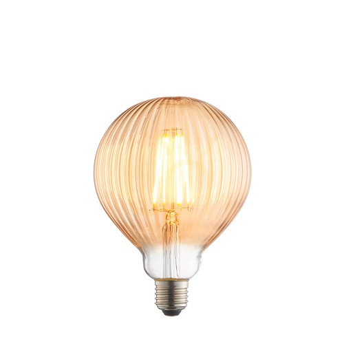 Check Ribb decorative LED bulb E27 4W 400lm 2000K amber G125 globe Ø12.5 cm 80179 Endon