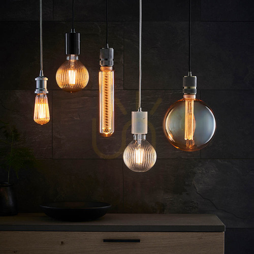 Check Endon Transparent Glass E27 Pendant Light 12.5 cm