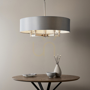 Endon Grande Grey 5-Light Pendant Lamp 80cm Steel Fabric small 3