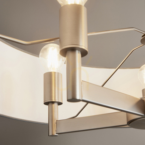 Endon Grande Grey 5-Light Pendant Lamp 80cm Steel Fabric small 6