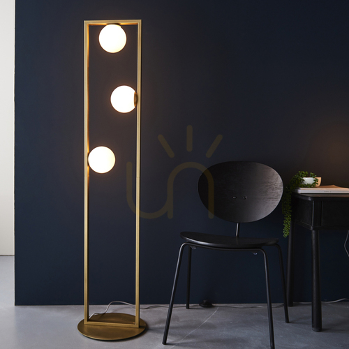 Check Standing Lamp Endon Teo White Steel Glass 3-Light 141 cm