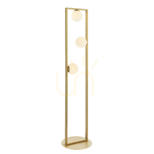 Check Standing Lamp Endon Teo White Steel Glass 3-Light 141 cm