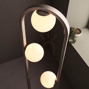 Endon Enzo 92496 floor lamp, brushed silver, opal glass, 3×G9 small 6