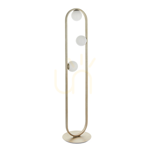 Endon Enzo 92496 floor lamp, brushed silver, opal glass, 3×G9 small 9