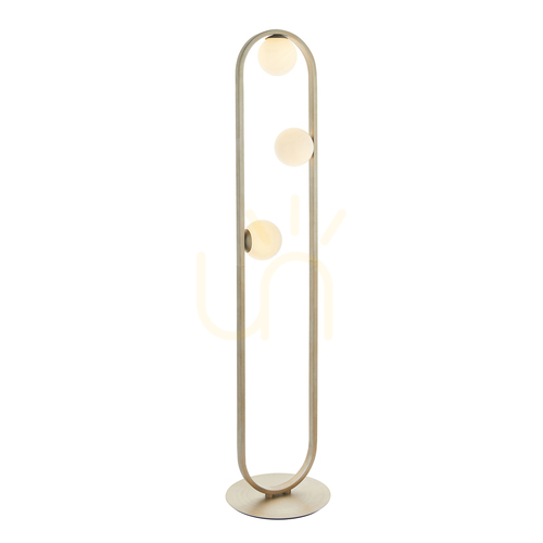 Check Endon Enzo 92496 floor lamp, brushed silver, opal glass, 3×G9
