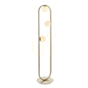 Endon Enzo 92496 floor lamp, brushed silver, opal glass, 3×G9 small 0