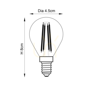 Dimmable E14 LED filament golf bulb Endon 93019, 4 W, 420 lm, 2700 K, clear small 1