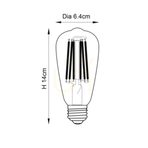 Endon 93025 Clear E27 LED Filament Bulb 6W 2700K Dimmable Glass Vintage small 1
