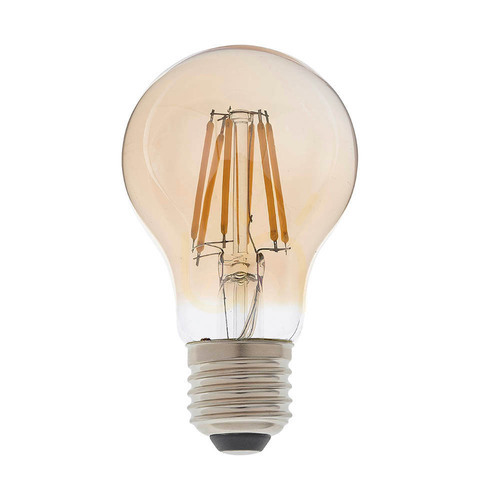 Check E27 LED Filament GLS Amber Bulb Endon 6W Dimmable Glass
