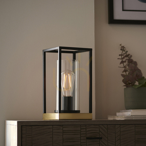 Endon Brass Table Lamp 29cm Steel Glass E27 small 3