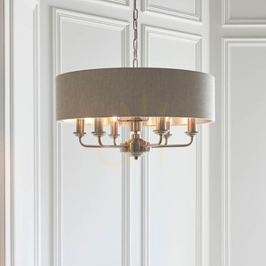 Endon Highclere Beige Fabric 6-Light Pendant Lamp 55cm small 3