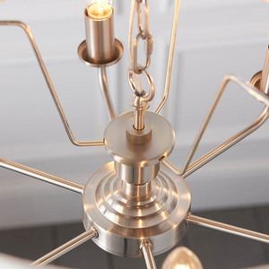 Endon Highclere Beige Fabric 6-Light Pendant Lamp 55cm small 6