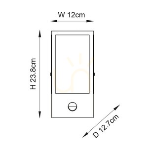 Outdoor Wall Light Endon Oxford PIR Black Stainless Steel E27 small 2