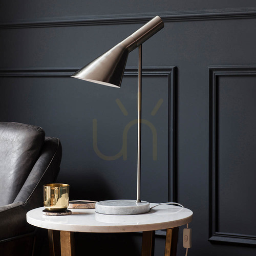 Check Endon Carlo Grey Marble Steel Table Lamp 60.5cm