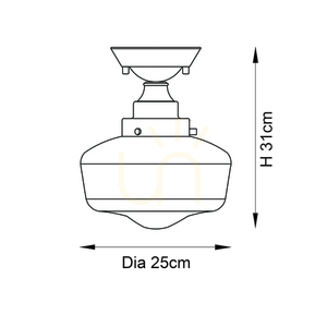 Ceiling Light Endon Camberley Silver Steel Glass 25 cm E27 Dimmable small 1