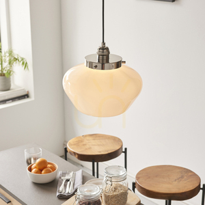 Pendant Light Endon Camberley Silver Steel Glass 30 cm E27 Dimmable small 5
