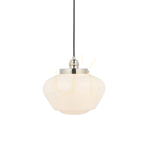 Check Pendant Light Endon Camberley Silver Steel Glass 30 cm E27 Dimmable