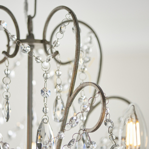 Endon Berkley 96209 Chandelier, Aged Silver, Glass, 5×E14, 54 cm small 8