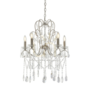 Endon Berkley 96209 Chandelier, Aged Silver, Glass, 5×E14, 54 cm small 0