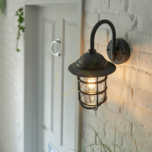 Wall Lamp Endon Port Black Aluminium Glass E27 Dimmable small 6