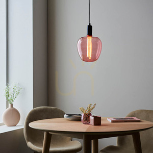 Endon Pink Steel Glass Pendant Light 19cm E27 small 4