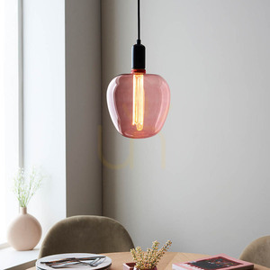 Endon Pink Steel Glass Pendant Light 19cm E27 small 5
