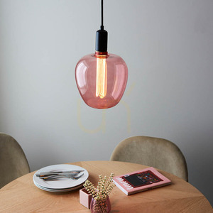 Endon Pink Steel Glass Pendant Light 19cm E27 small 6