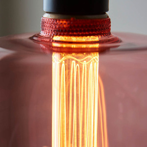 Endon Pink Steel Glass Pendant Light 19cm E27 small 8