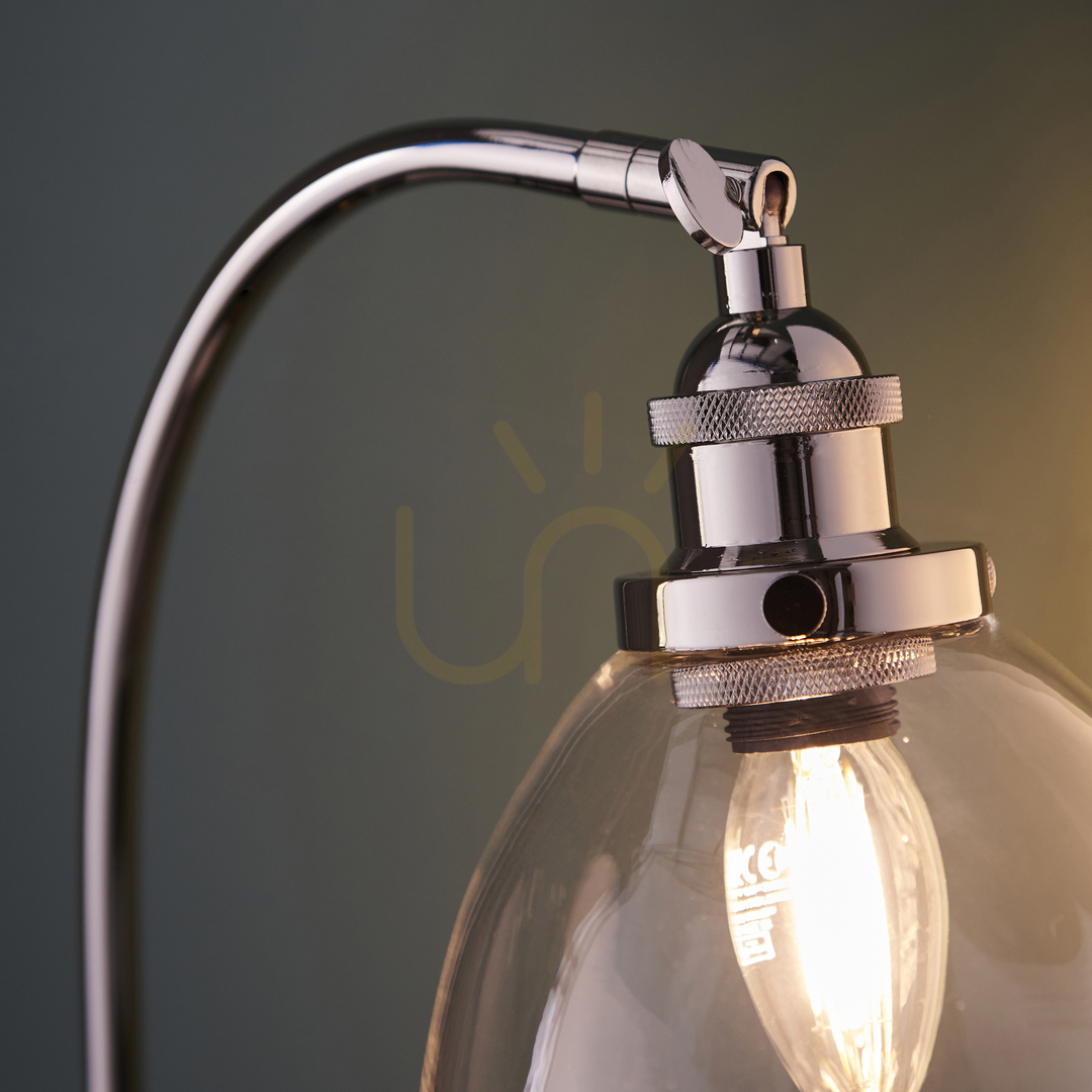 Display Table Lamp Endon Hansen Silver Steel Glass 53.3 cm Table Lamp Endon Hansen Silver Steel Glass 53.3 cm