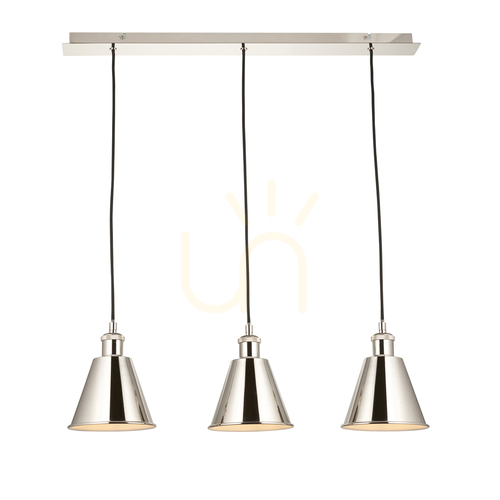 Check Pendant Light Endon Hal Silver 3-Light Steel E27 Adjustable