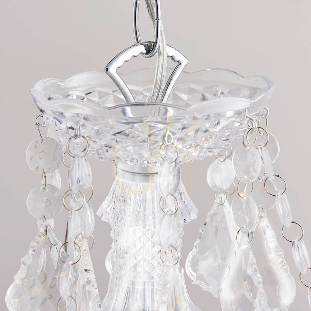 Display Pendant Light Endon Clarence Chrome 12-Light Acrylic 78cm Pendant Light Endon Clarence Chrome 12-Light Acrylic 78cm